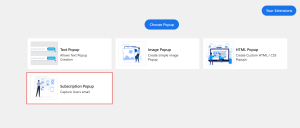 Subscription Popup - Choose Popup Page