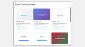 Subscription Popup - Choose Subscription Tempalte Page