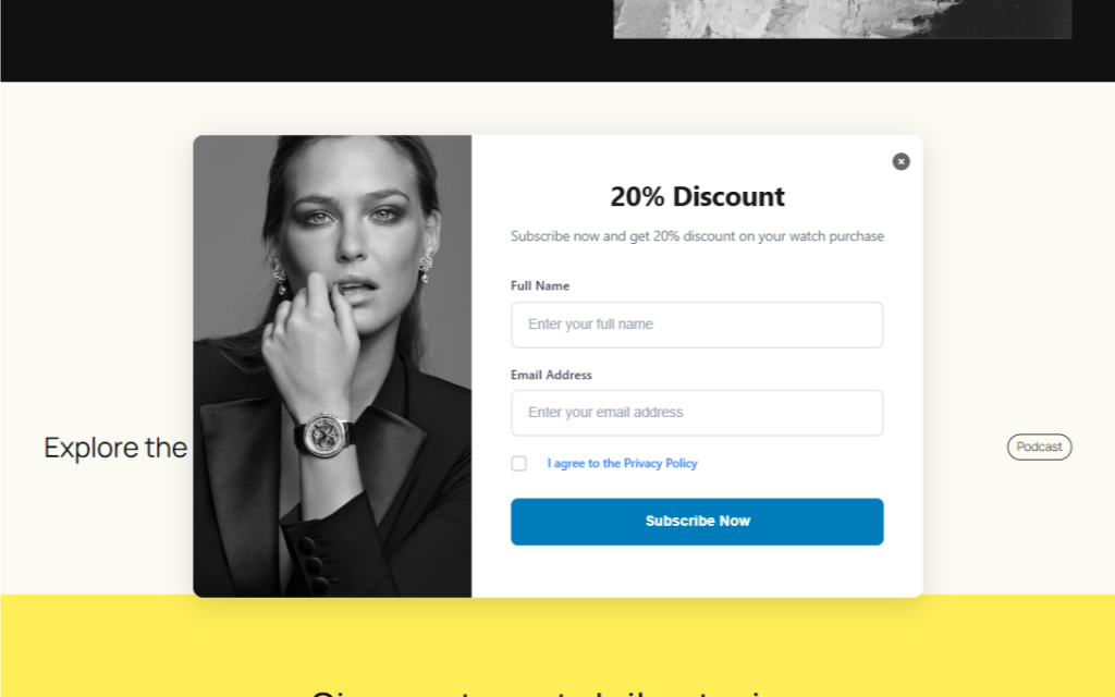 Lightbox Popup - Subscription