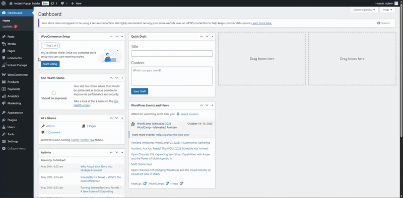 Create a Black Friday campaign with Instant Popup Builder Subscription Popup